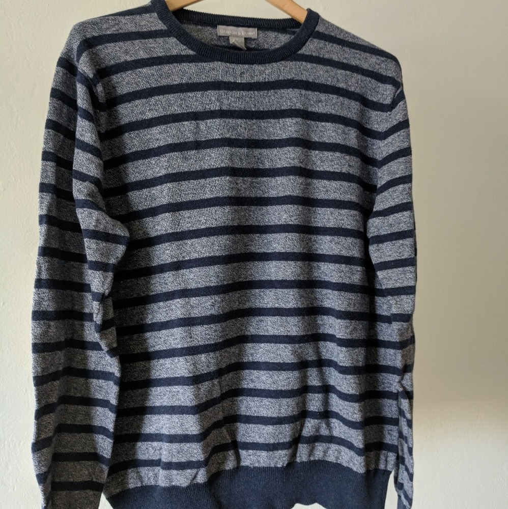 Blue and Gray striped sweater